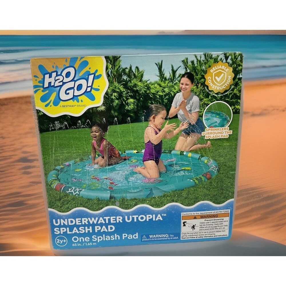 H2OGO! Underwater Utopia Splash Pad Water Play Sprinkler, Ages 2y+,Size 65 Inch